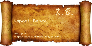 Kaposi Bence névjegykártya