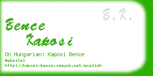 bence kaposi business card